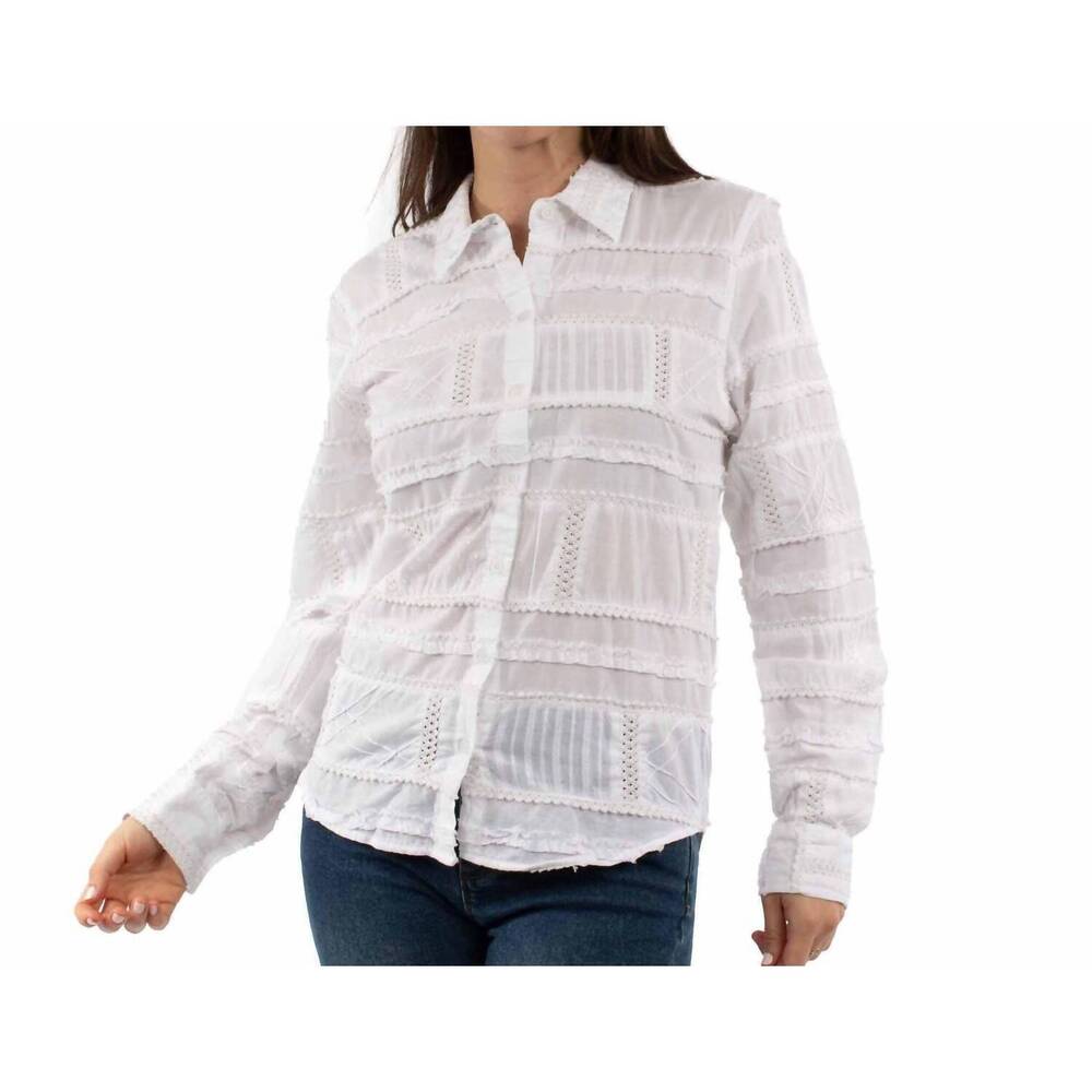 NEW SCULLY patchwork blouse in white